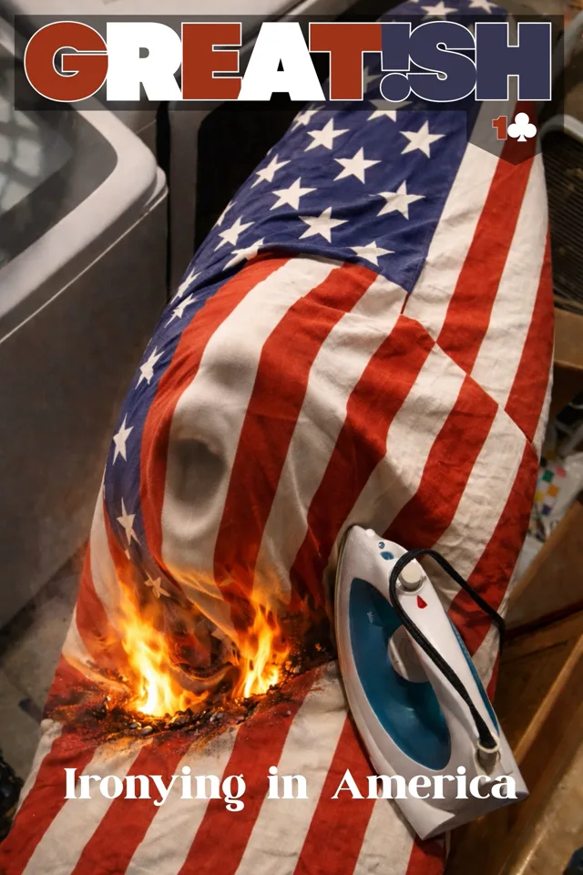 Greatish issue 1C cover showing an American flag being ironed while it burns