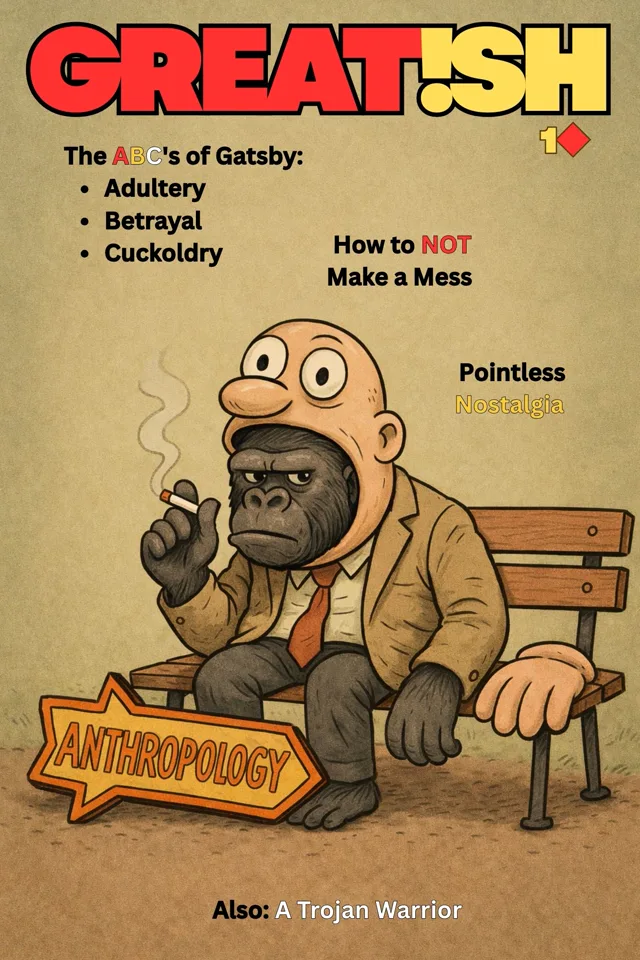Greatish issue 1D cover featuring an anthropologist in a gorilla suit