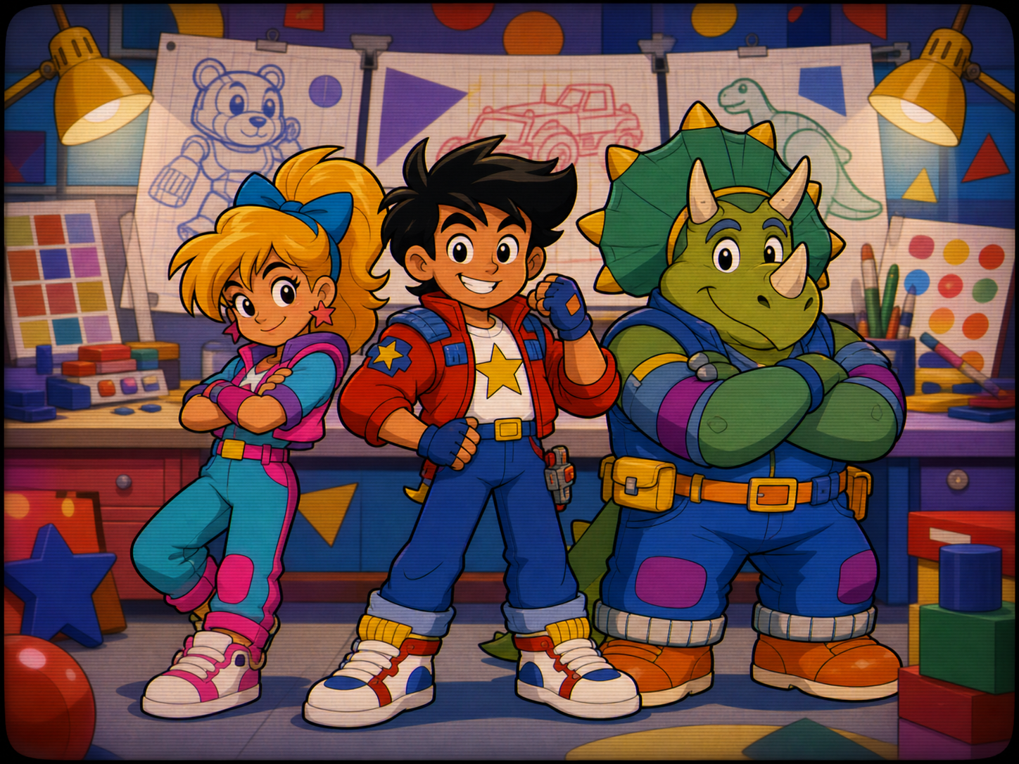 Three character cast
