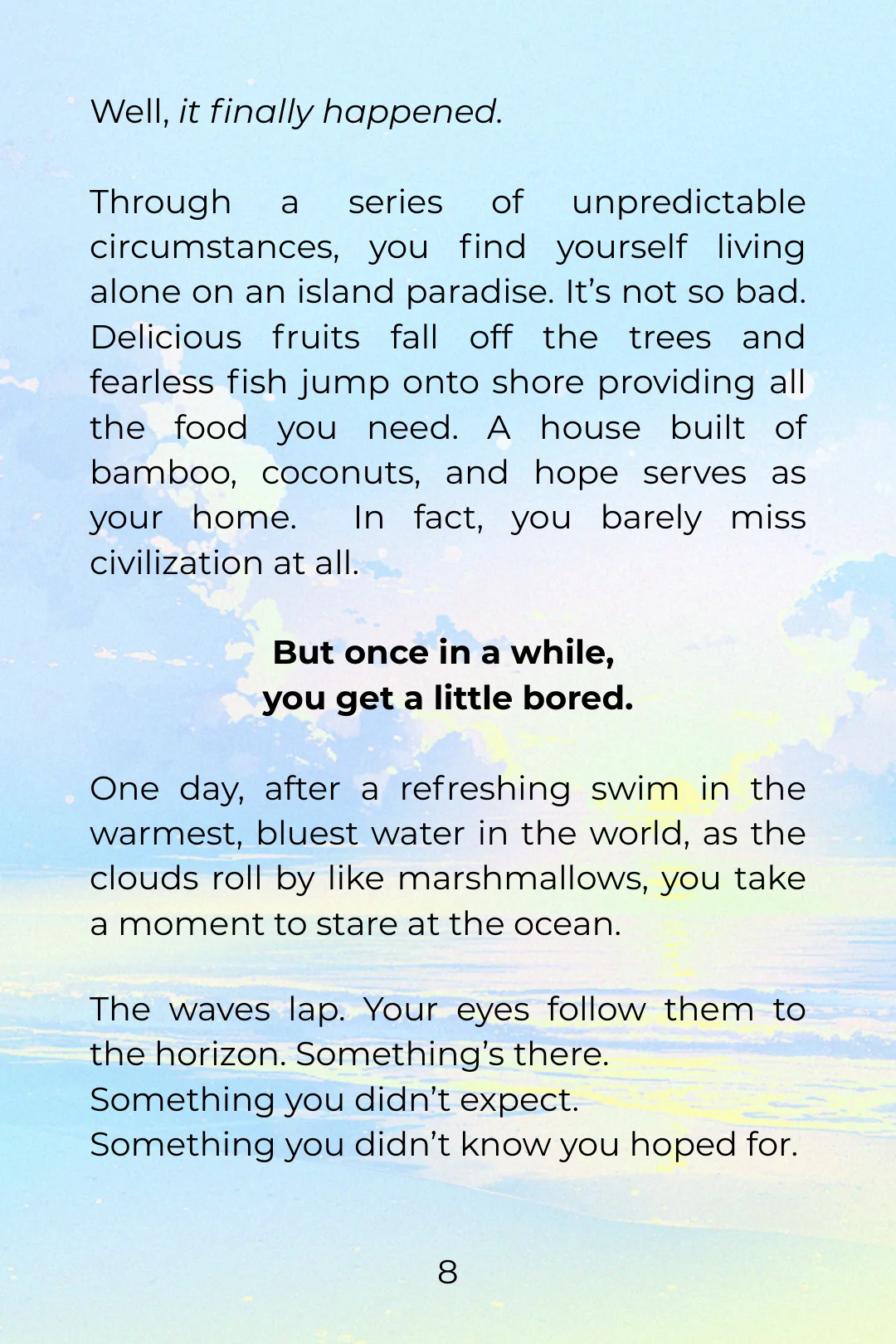 Preview page 1 of 14: the island premise begins